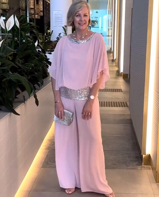 Sequined Colorblock Elegant Two-piece Set(50% OFF)