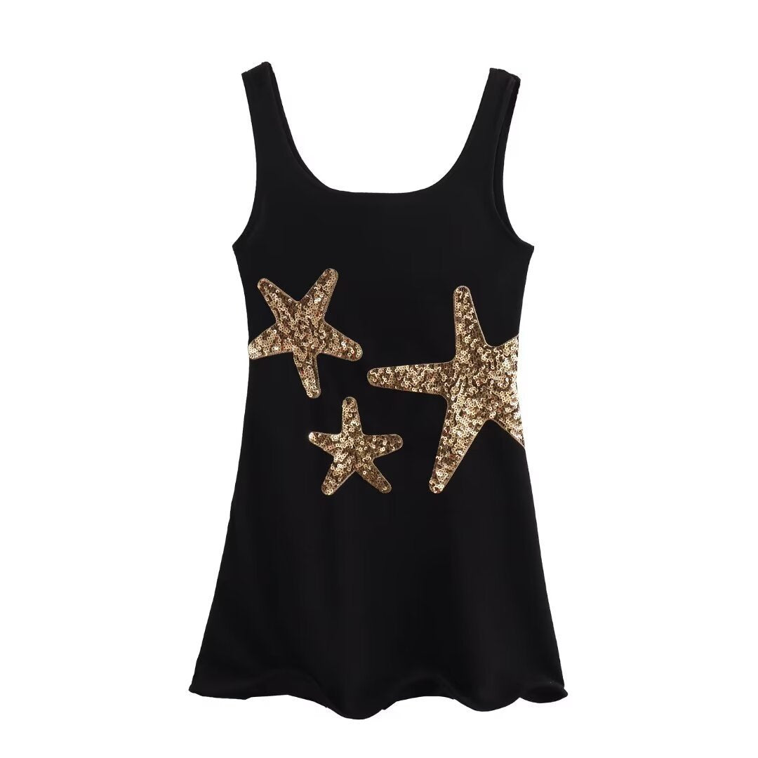 Starfish Mini Jersey Dress - Starry Elegance and Glamour