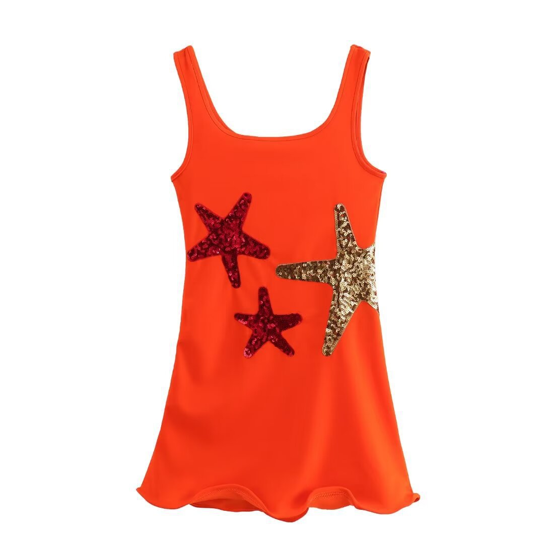 Starfish Mini Jersey Dress - Starry Elegance and Glamour