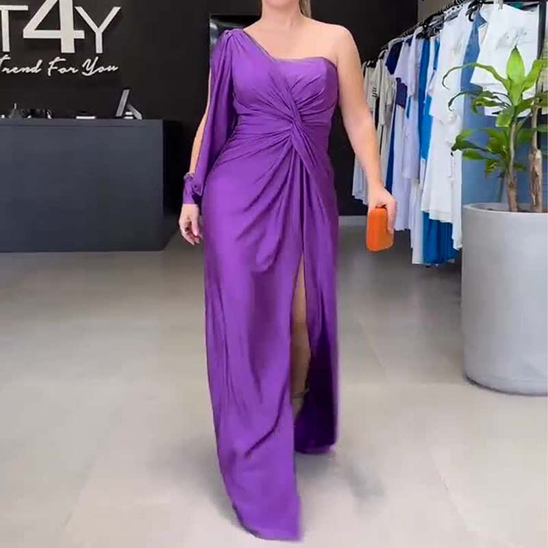 Women's Elegant One-Shoulder Dress