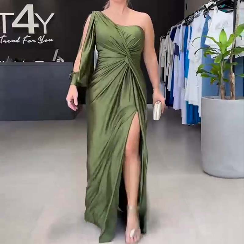 Women's Elegant One-Shoulder Dress