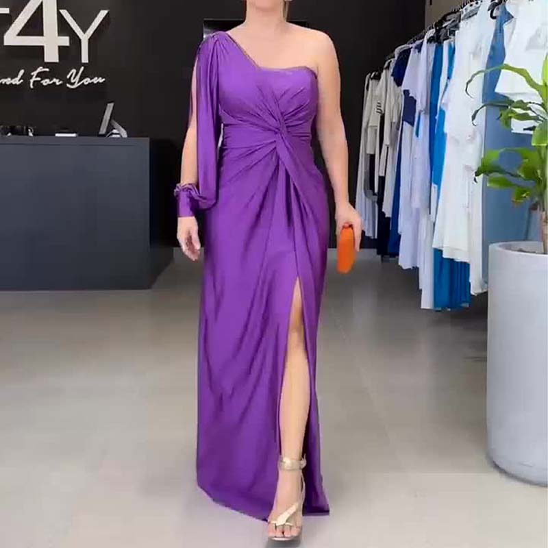 Women's Elegant One-Shoulder Dress