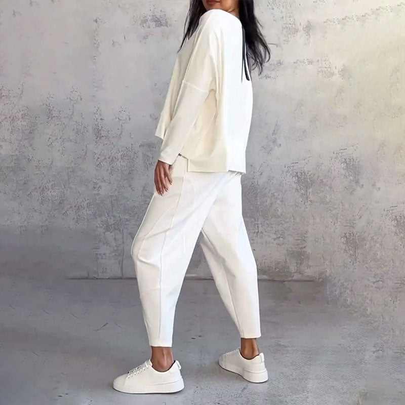 🔥Summer Sale🔥Round-Neck Long-Sleeved Top&Pants 2-Piece Set