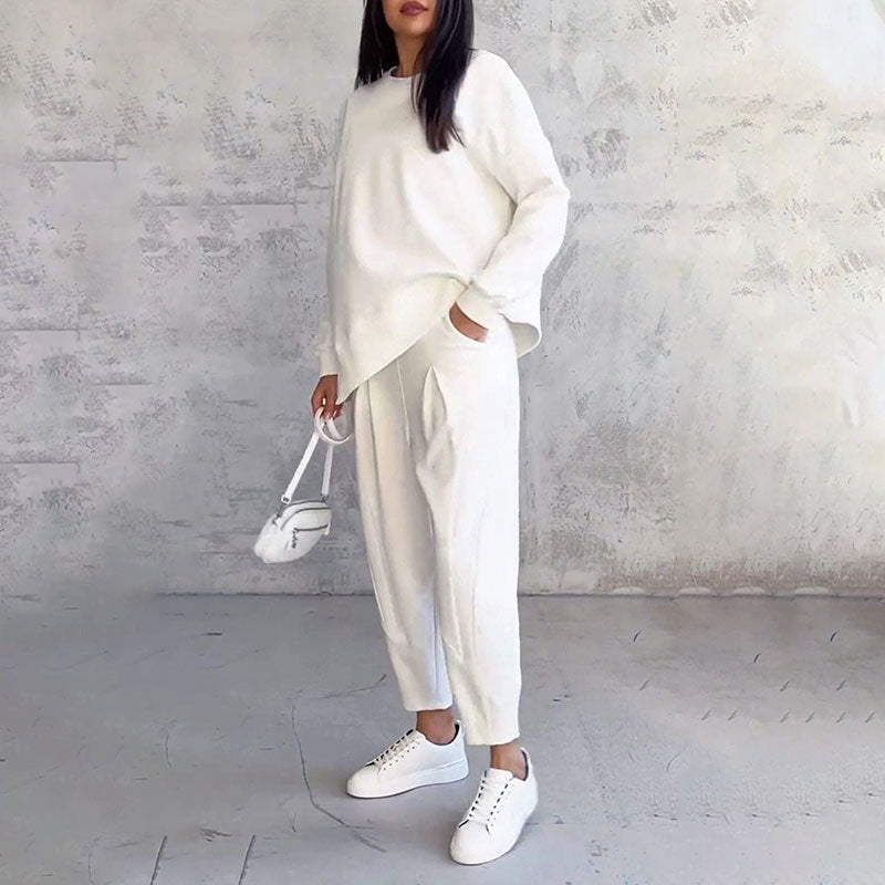 🔥Summer Sale🔥Round-Neck Long-Sleeved Top&Pants 2-Piece Set