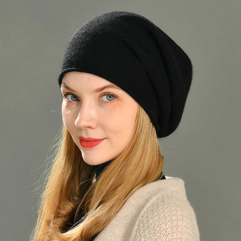 CASHMERE WOOL KNITTED HAT