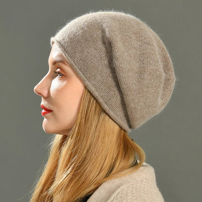 CASHMERE WOOL KNITTED HAT